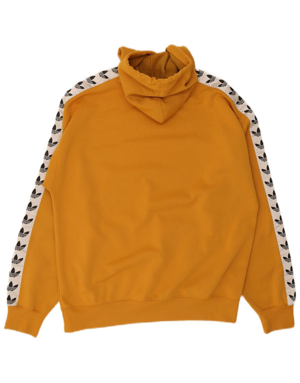 Męska bluza z kapturem Adidas z grafiką, średni żółty poliester z blokami kolorów
