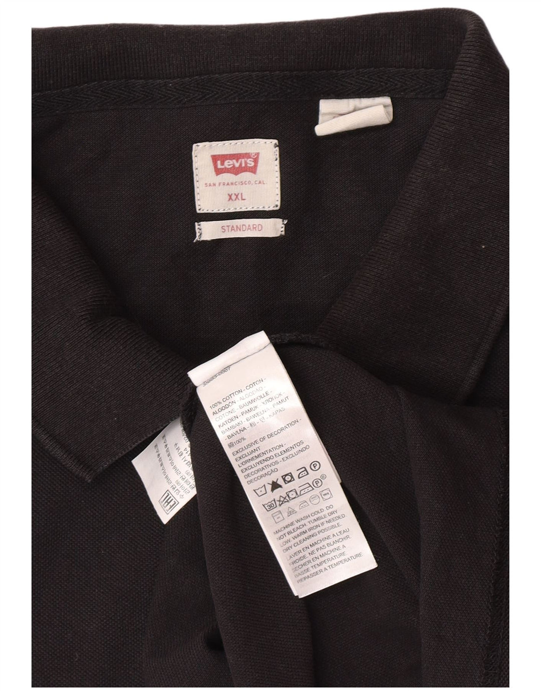 Męska standardowa koszulka polo Levi's 2XL, czarna bawełna