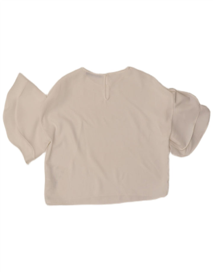 Damska bluzka oversize z batwingiem Zara UK 10, mała, biała, poliestrowa