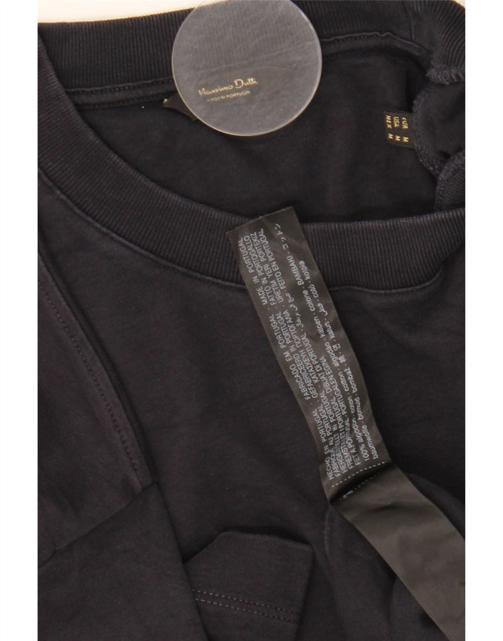 T-shirt męski Massimo Dutti Top, średni czarny, bawełniany