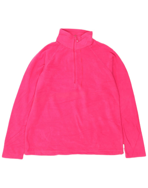 Damski sweter polarowy Eddie Bauer z zamkiem błyskawicznym UK 14, średni różowy poliester