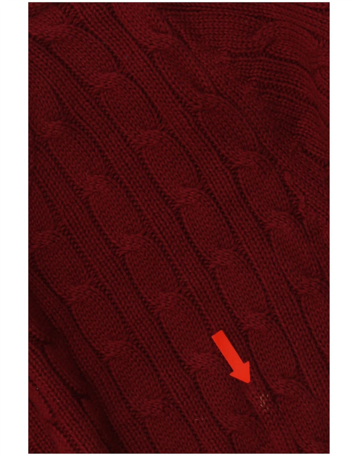 Damski sweter z okrągłym dekoltem Calvin Klein Jeans UK 14, średni czerwony, bawełniany