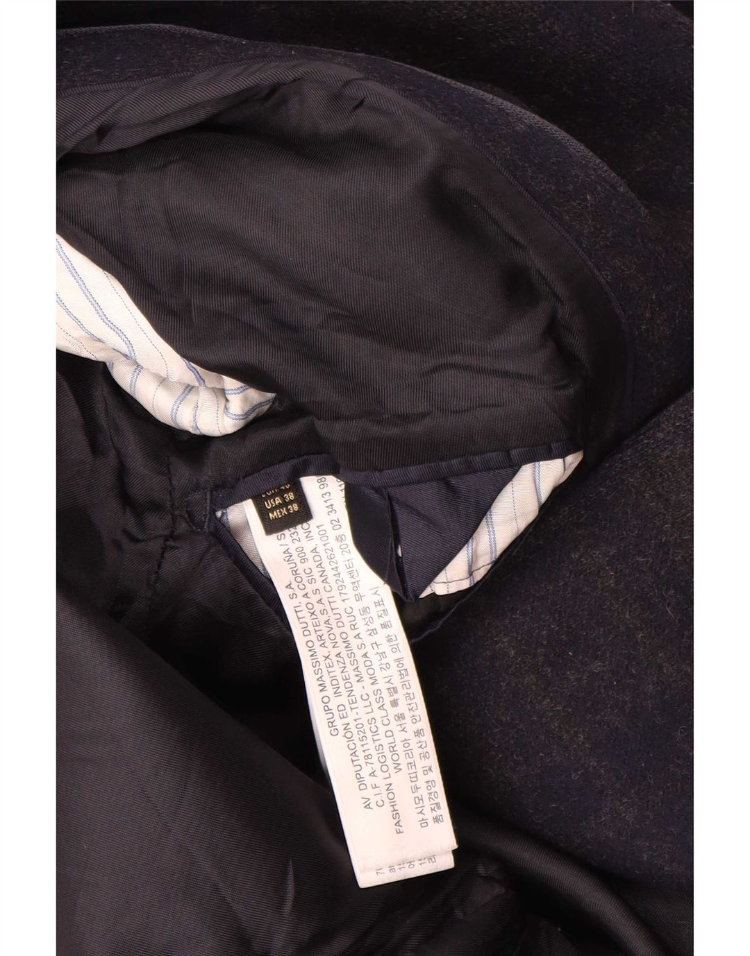 Płaszcz męski Massimo Dutti EU 48, średni granatowy, wełniany w kratę