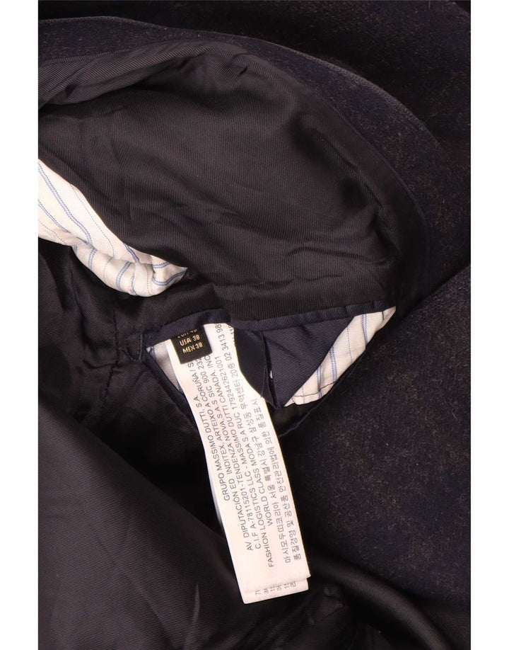 Płaszcz męski Massimo Dutti EU 48, średni granatowy, wełniany w kratę