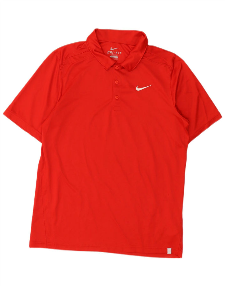 Męska koszulka polo Nike Dri Fit, mała, czerwona, poliestrowa