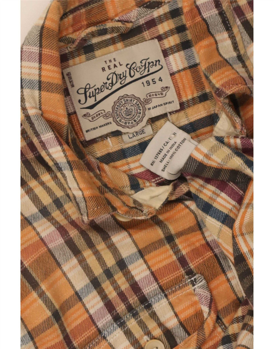 Męska koszula flanelowa Superdry, duża, wielokolorowa, bawełniana w kratę