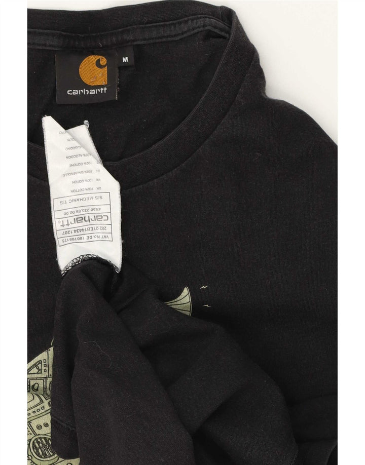 Męska koszulka z grafiką Carhartt, średnia czarna, bawełniana