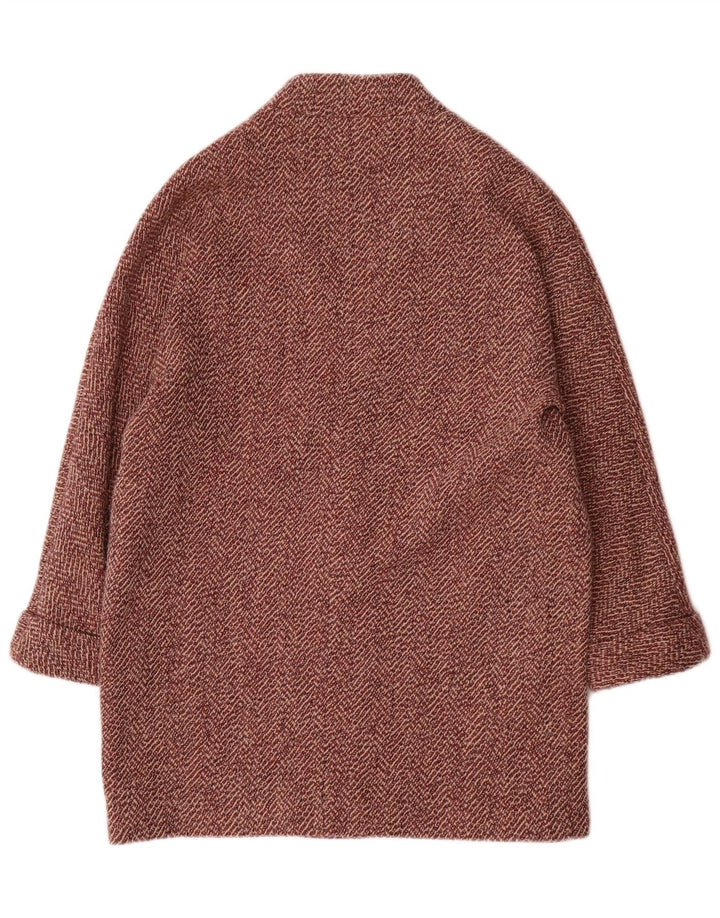 Płaszcz damski Massimo Dutti UK 14, średni czerwony, wiskoza w jodełkę