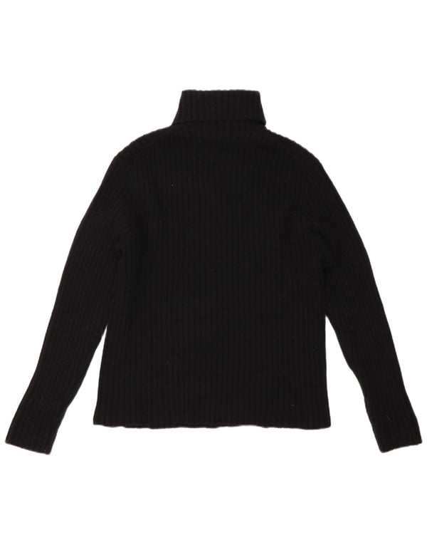 POLO RALPH LAUREN Damski sweter z golfem UK 16, duży, czarny, wełniany