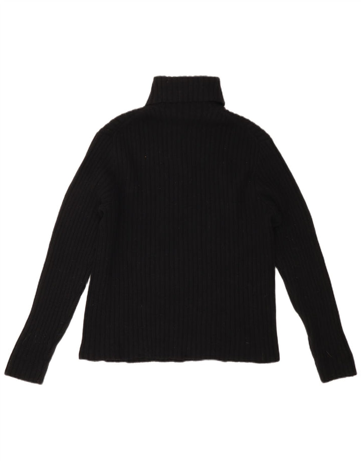 POLO RALPH LAUREN Damski sweter z golfem UK 16, duży, czarny, wełniany