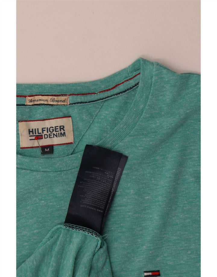 T-shirt męski Tommy Hilfiger Top, średnia, turkusowa bawełna z plamkami