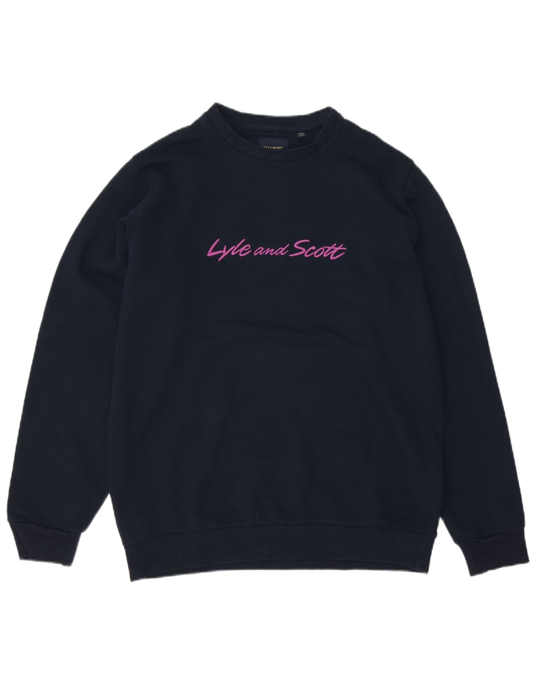 Męski sweter Lyle & Scott z grafiką w kształcie pudełka, średni granatowy, bawełniany