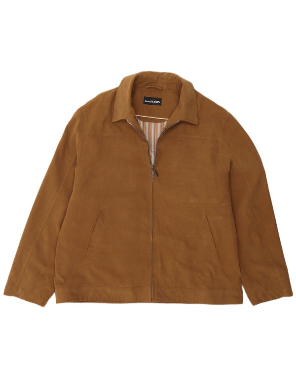 Męska kurtka bomber w stylu vintage UK 46 3XL Brązowy poliester