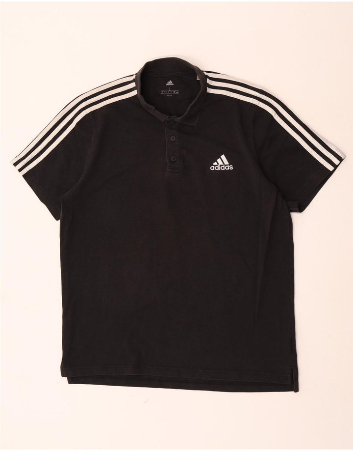 Męska koszulka polo Adidas, duża, czarna, bawełniana