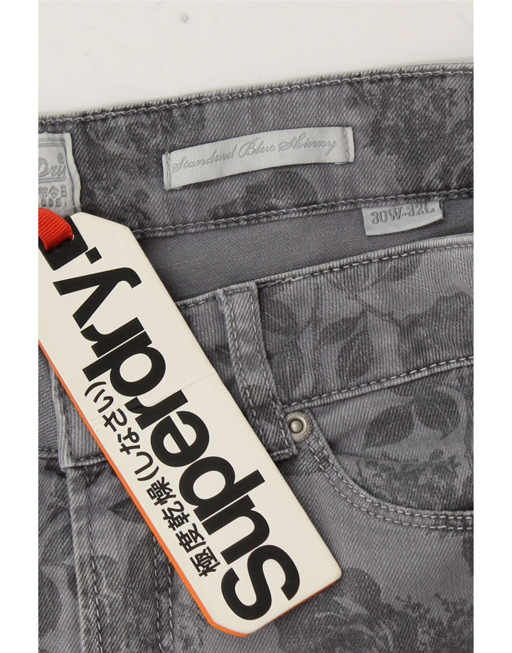 SUPERDRY Damskie standardowe jeansy skinny W30 L32 Niebieska bawełna w kwiaty