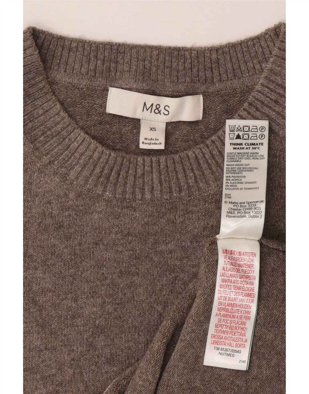 Marks & Spencer Damski podkoszulek z kamizelką UK 6 XS, szary poliester