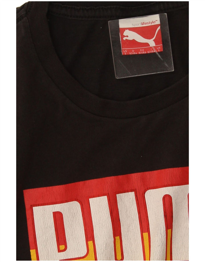 Męski T-shirt z grafiką Puma, duży, czarny