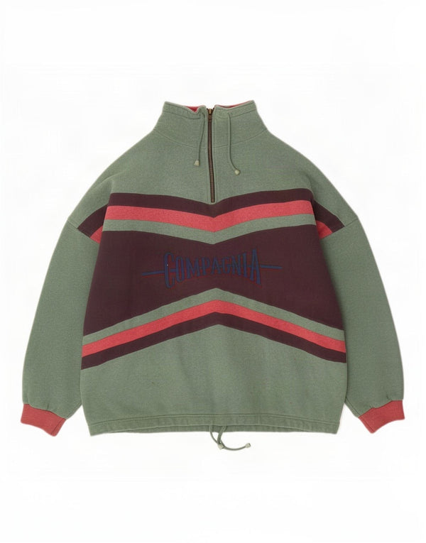 Męska bluza z kapturem w stylu vintage, zapinana na zamek, IT 54 XL, kolor zielony