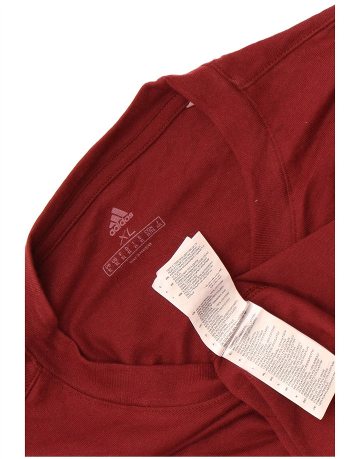 Adidas Męski T-shirt Top XL Bordowa Bawełna