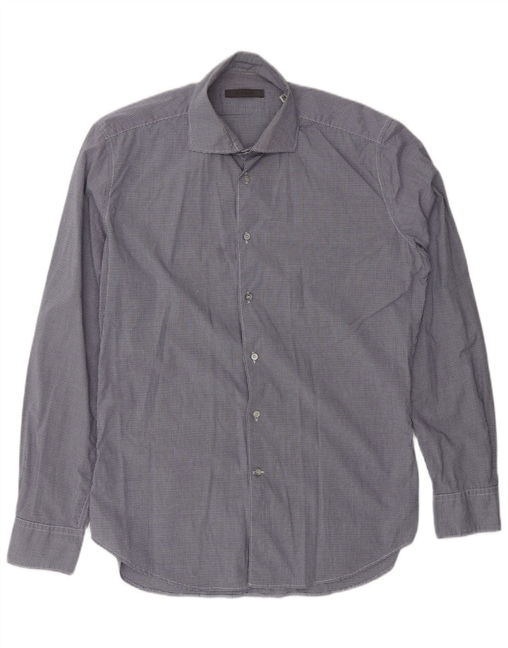 Koszula męska SIVIGLIA Rozmiar 40 15 3/4 Średni granatowy materiał w kratkę