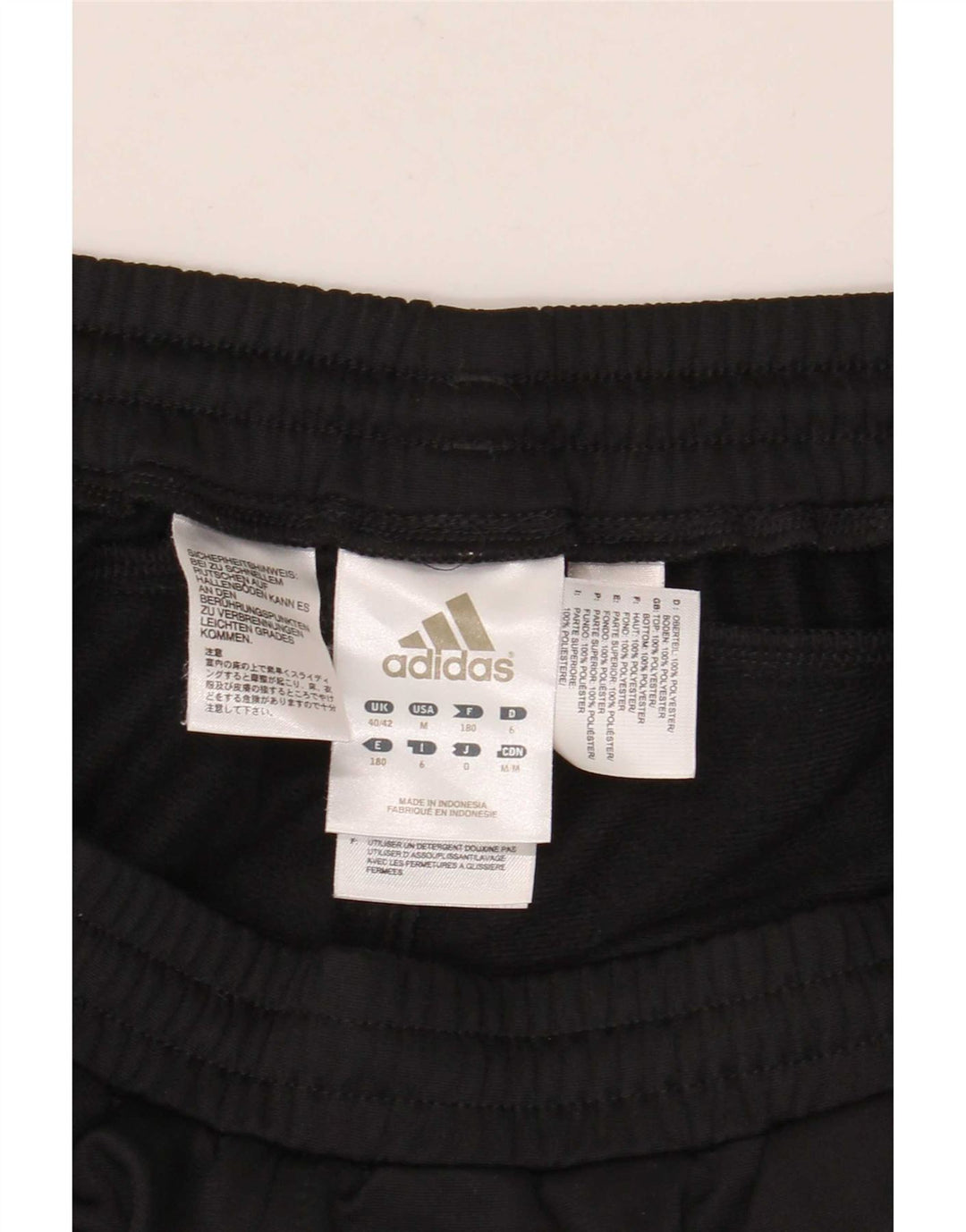 Męskie spodnie dresowe Adidas UK 40/42 Średni czarny poliester z blokami kolorów
