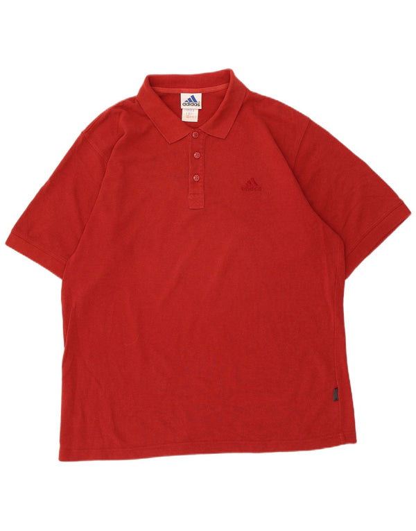 Męska koszulka polo Adidas UK 44/46, duża, czerwona bawełna