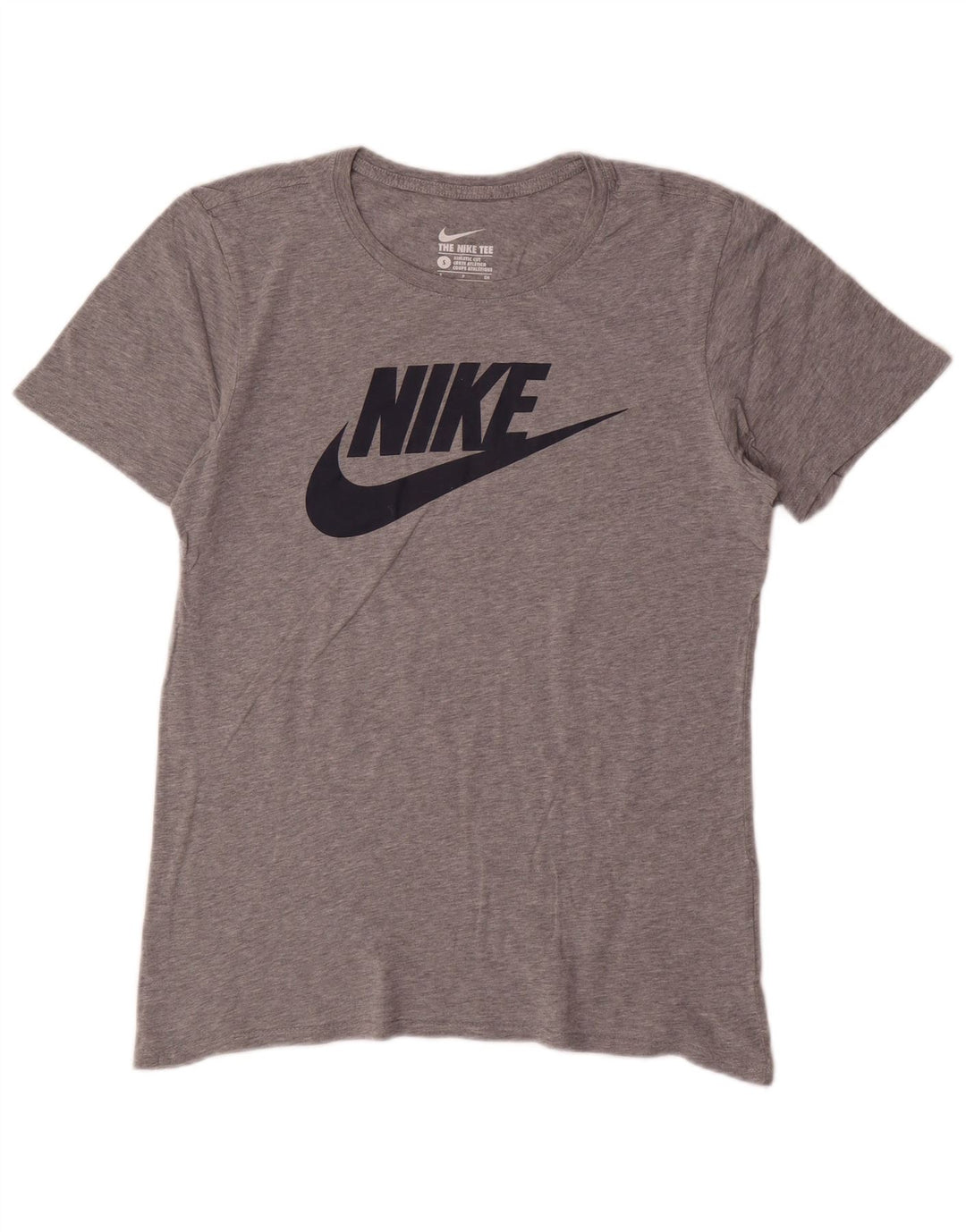 Męski T-shirt z grafiką Nike, mały, szary, bawełniany