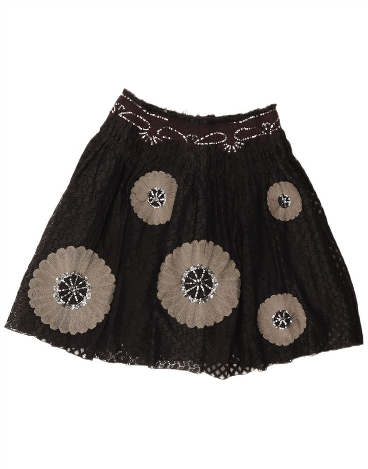Damska spódnica o linii A Stella Forest EU 40 Medium W30 Czarny kwiatowy nylon