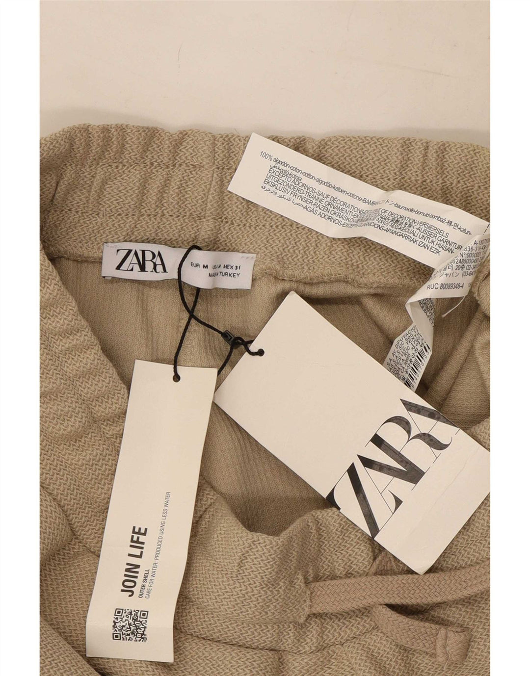 Męskie spodenki chino Zara, średnie W31, beżowa bawełna