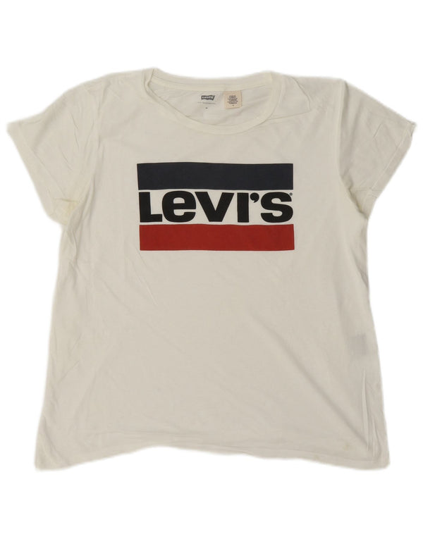 Damska koszulka z grafiką Levi's Top UK 14 Średnia biel