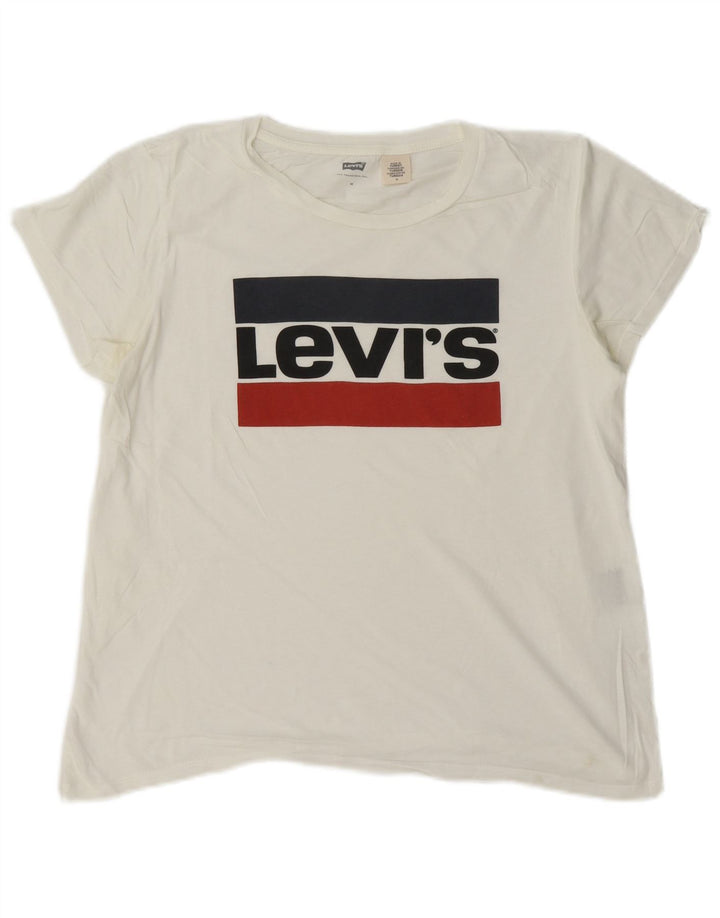 Damska koszulka z grafiką Levi's Top UK 14 Średnia biel