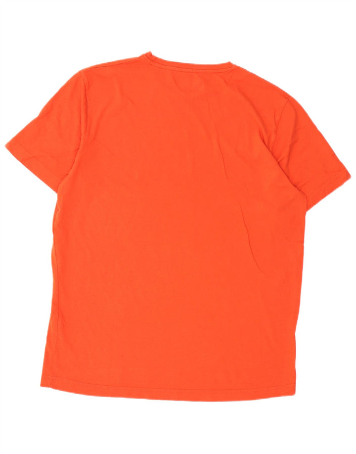 Męski T-shirt z grafiką Kappa, duży, pomarańczowy, bawełniany