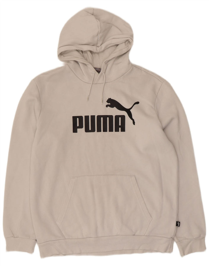 Męska bluza z kapturem Puma z grafiką, średnia biała bawełna