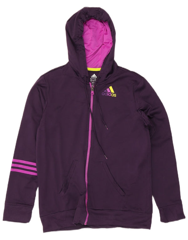 Damski sweter z kapturem i zamkiem błyskawicznym Adidas UK 16/18 Duży fioletowy poliester