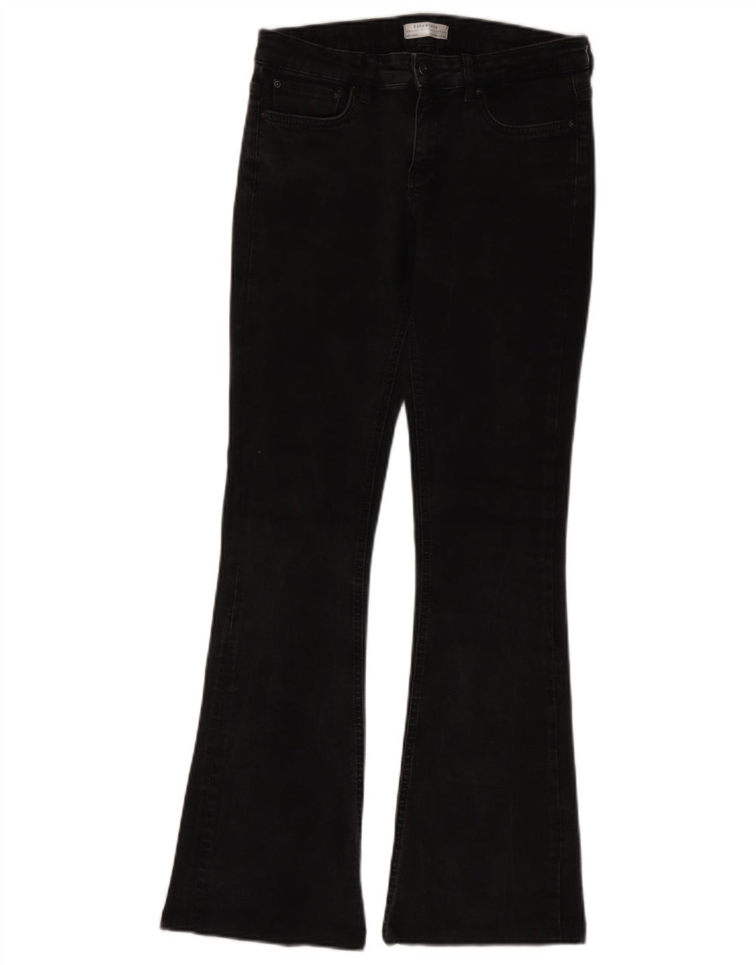 Damskie jeansy rozkloszowane Zara EU 38 Small W28 L31 Czarna bawełna