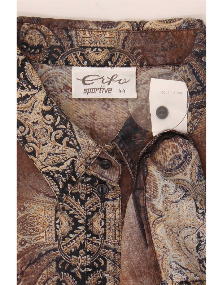 Damska koszula oversize w stylu vintage IT 44 Średni brąz Paisley Tencel