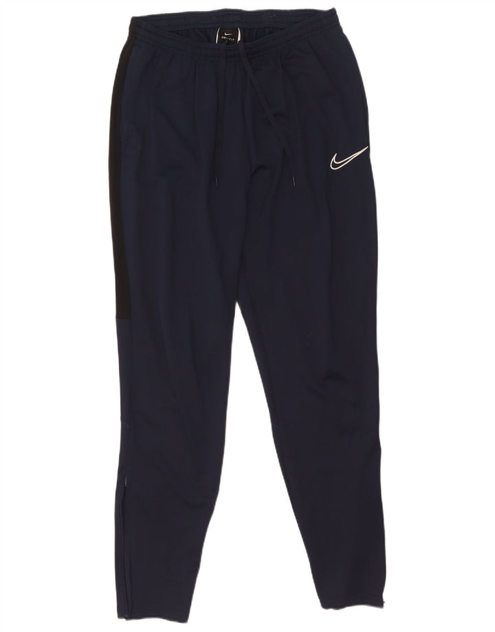 Męskie spodnie dresowe Nike Dri Fit, poliester w kolorze średniego granatu, w blokach kolorów
