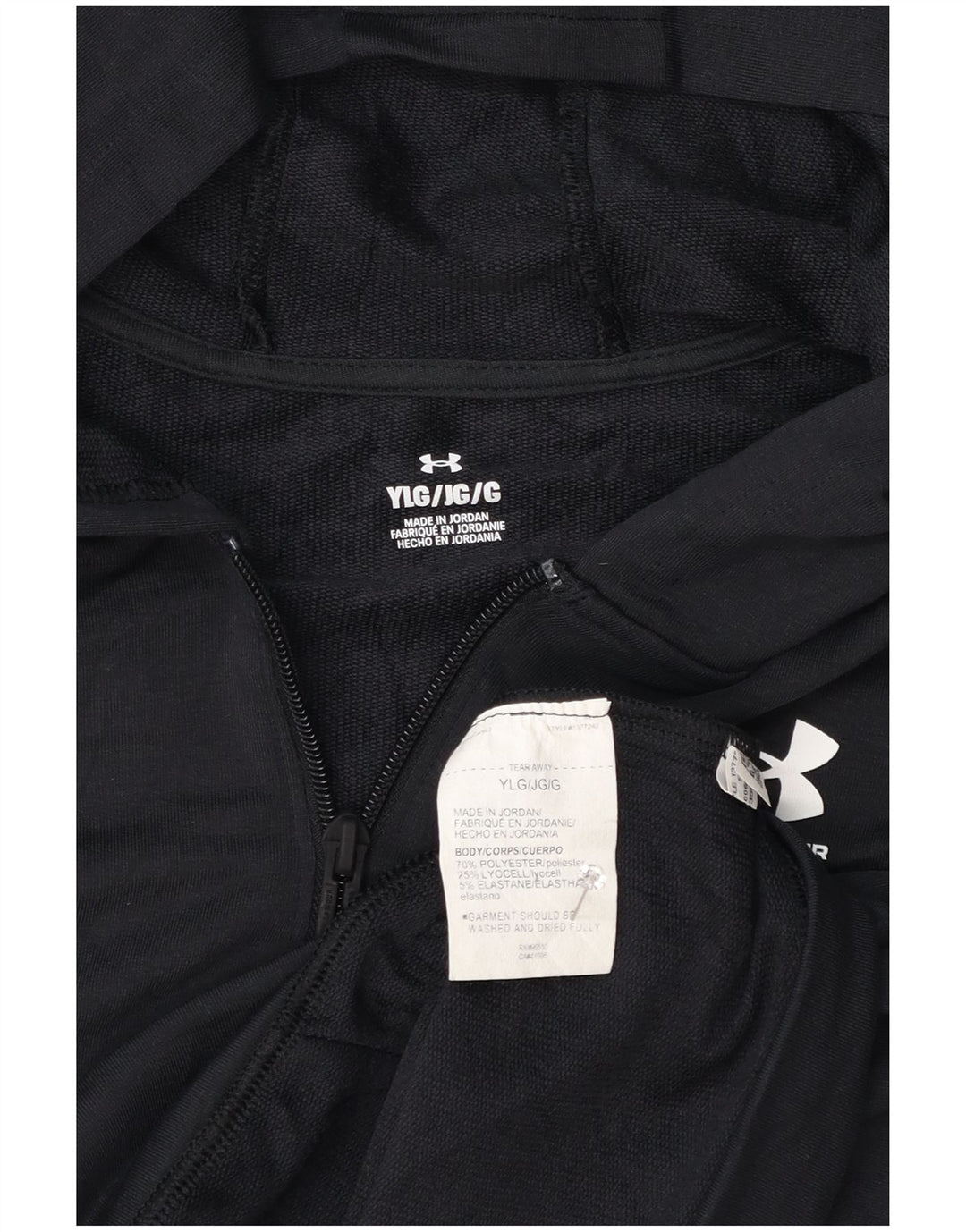Chłopięcy sweter z kapturem i zamkiem Under Armour 11-12 lat, duży, czarny, poliester