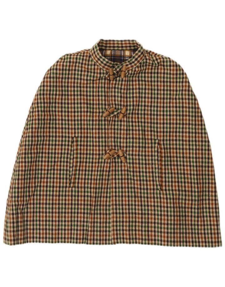 Płaszcz poncho dla dziewczynki w stylu vintage, 11-12 lat, wielobarwna kratka