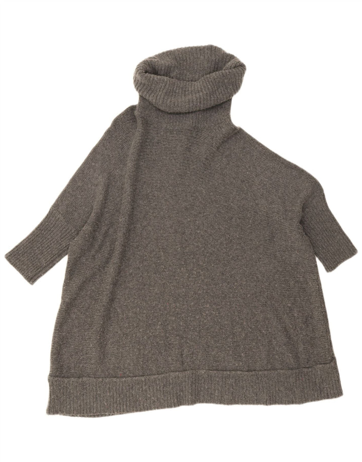 Damski sweter z wywijanym dekoltem, duży, z wywijanym dekoltem, UK 10, mały szary