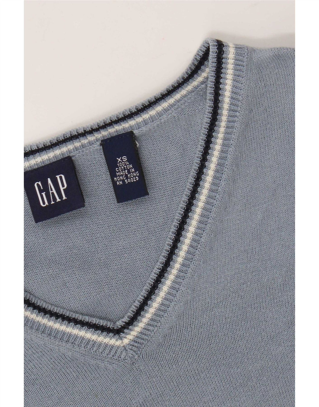 Męski sweter Gap z dekoltem w kształcie litery V, XS, niebieski, bawełniany
