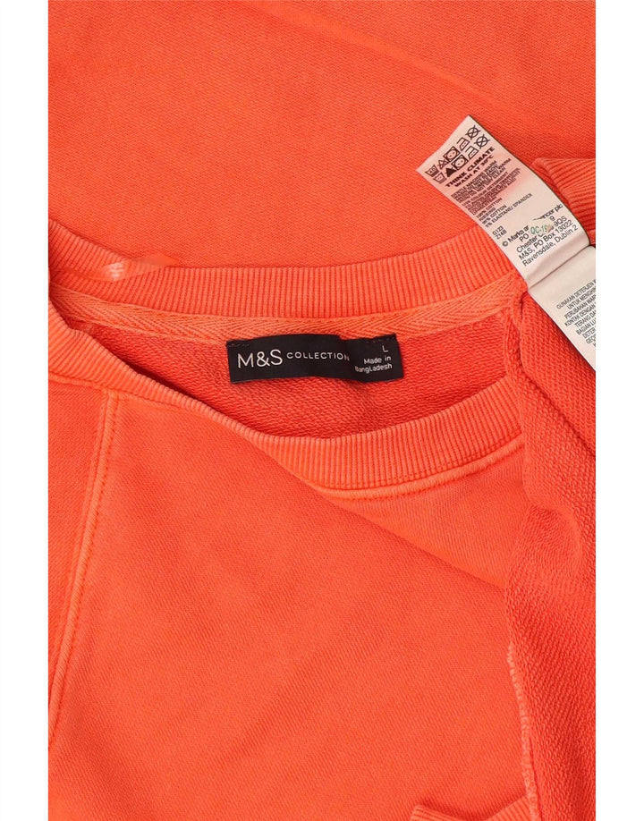 Marks & Spencer Męska bluza dresowa, duża, pomarańczowa, bawełniana