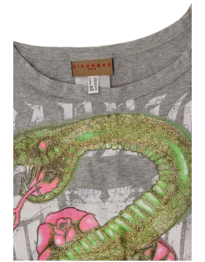 Damska kamizelka z grafiką Richmond Crop Top UK 10 Small Grey