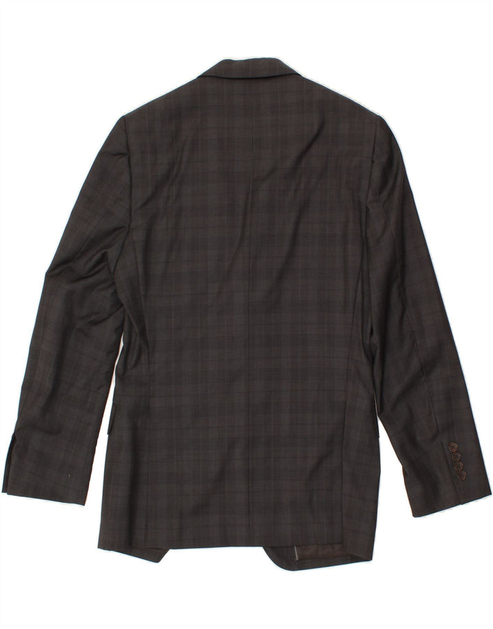 DKNY Mens 2 Button Blazer Jacket UK 38 Medium Grey Check Wool Vintage Dkny and Second-Hand Dkny from Messina Hembry 