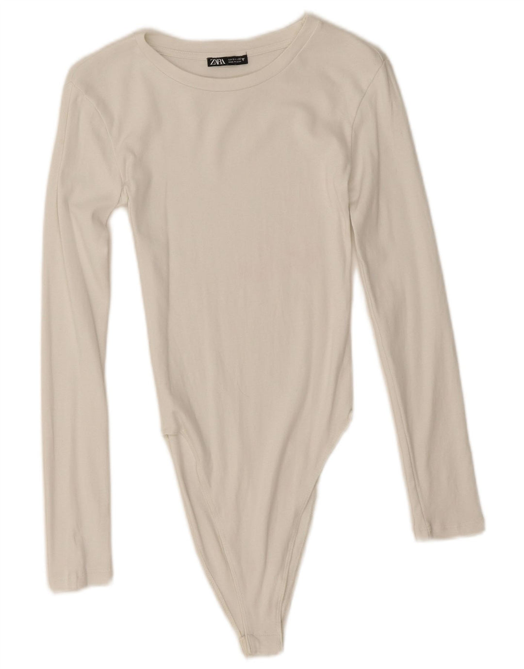 Damskie body z długim rękawem Zara UK 8, małe w kolorze złamanej bieli