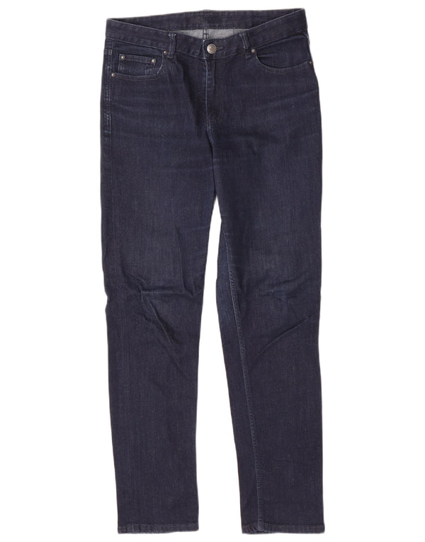 Marks & Spencer Womens Straight Jeans UK 10 Small W30 L29 Navy Blue Cotton
