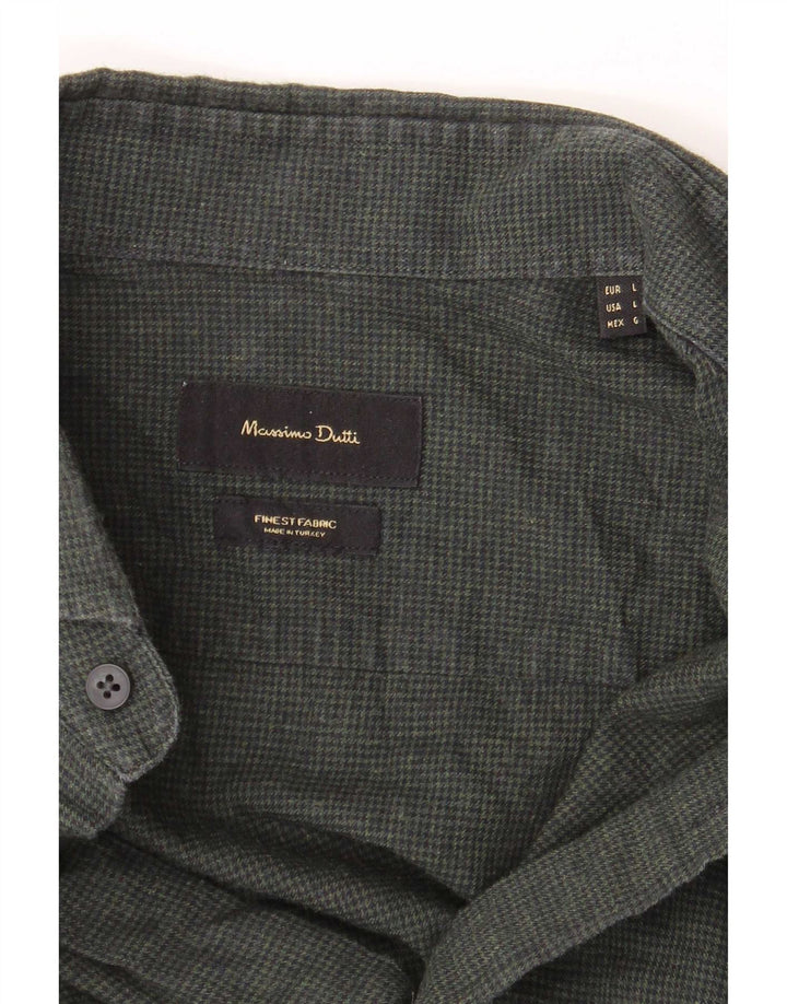 Koszula męska Massimo Dutti, duża, zielona