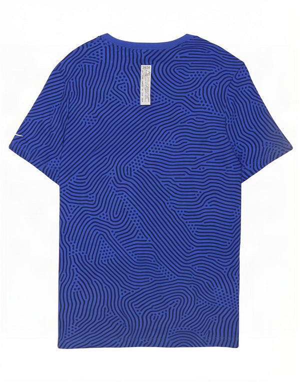 Męska koszulka t-shirt Nike o standardowym kroju, średnia niebieska, geometryczna bawełna