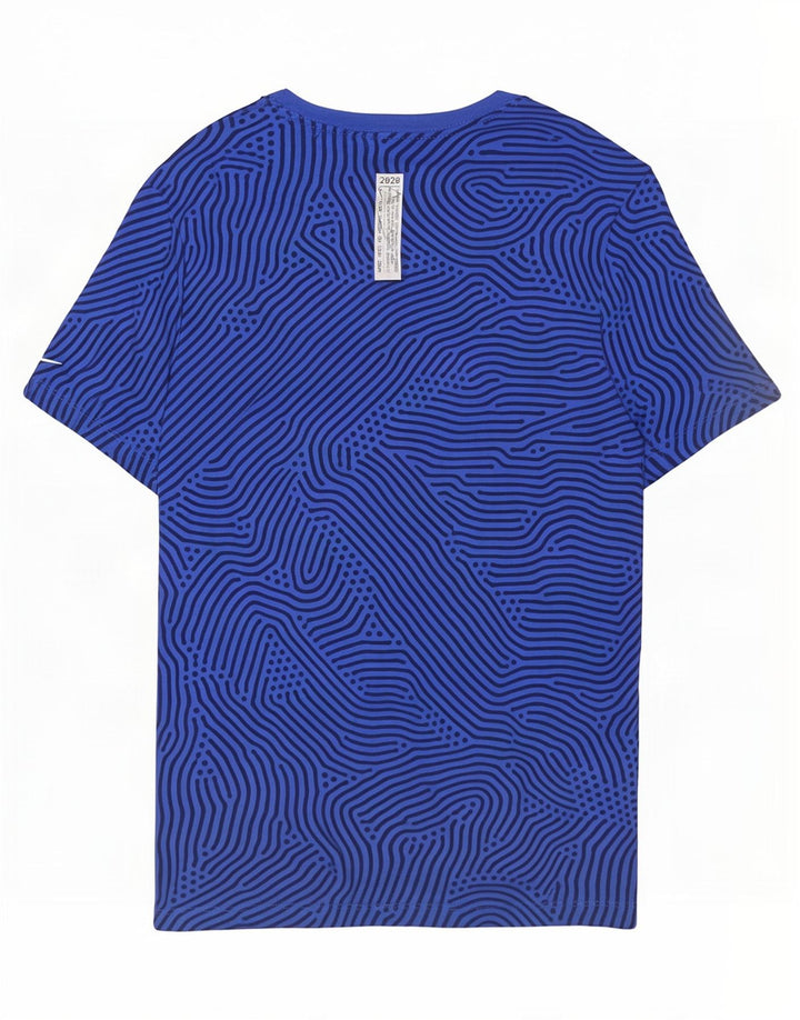 Męska koszulka t-shirt Nike o standardowym kroju, średnia niebieska, geometryczna bawełna