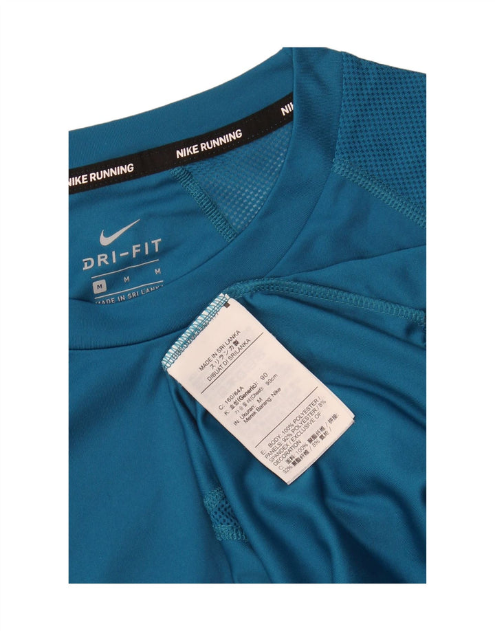 NIKE Mens Running T-Shirt Top Medium Blue Polyester Sports